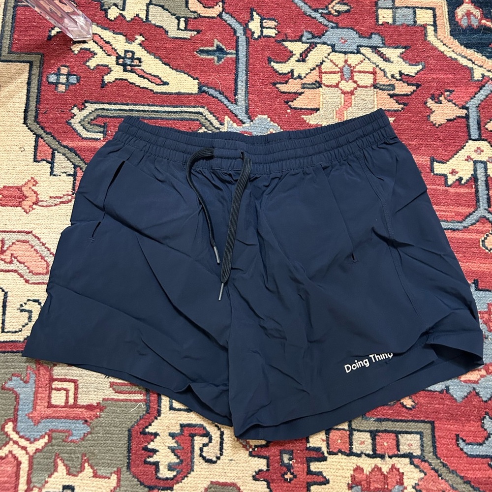 Outdoor Voices “doing things” shorts in Navy